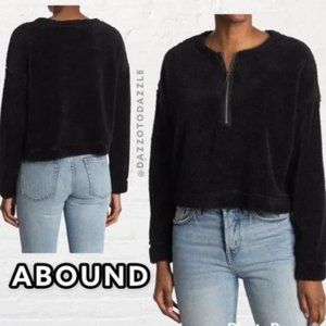 ABOUND Black Fuzzy Fleece 1/4 Zip Pullover | SZ Medium